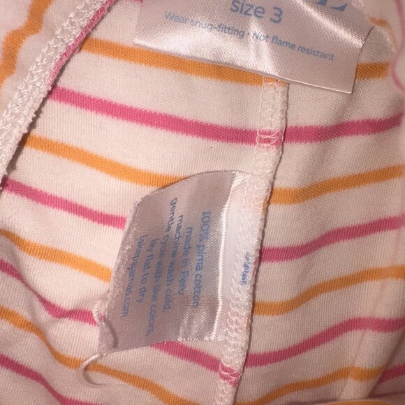 Kids' LAKE Pajama Pima Cotton Stripe Shorts - Size 3 - Pink and Orange - Picture 3 of 5